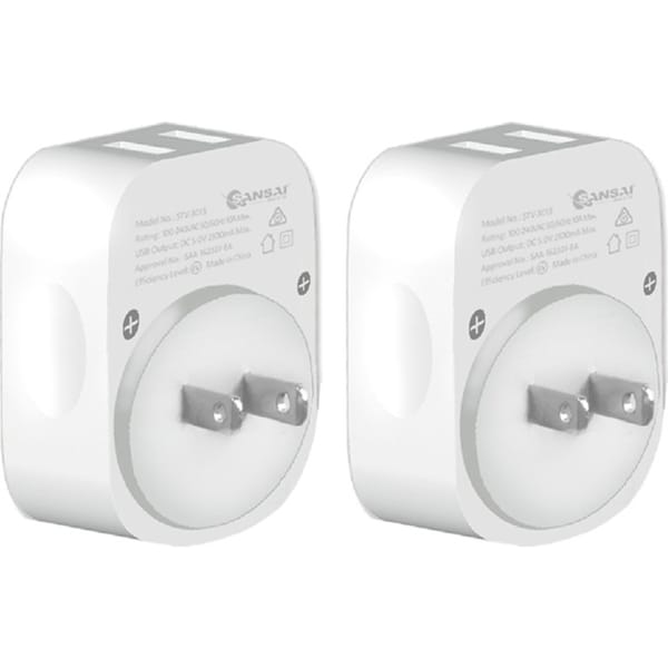 2x Sansai Surge Protected Travel Adapter w/ 2 x USB Ports - AU/Japan Region