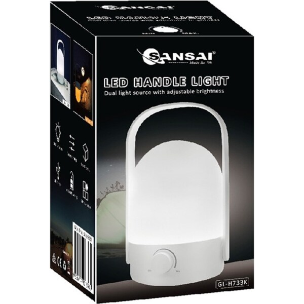 Sansai Portable LED Handle Dual Warm/Cool Camping Light w/ Handle White