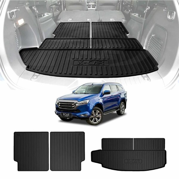 Boot Liners for Isuzu MU-X MUX 2022-Onwards Heavy Duty Cargo Trunk Mat Luggage Tray 3-Pcs Version