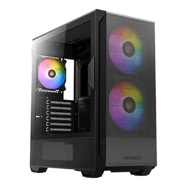 Antec NX416 Mesh ATX. USB-C x1, USB 3.0 x. 2x ARGB 160mm + 1x ARGB 120mm Fans. LED & PWM Controller. SSD Storage, Cable Routing, Black Gaming Case (LS