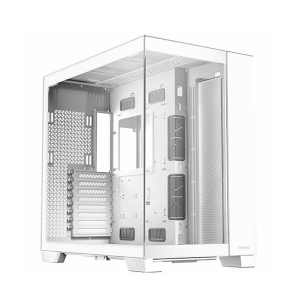 Antec C8 E-ATX, mATX, ITX, Seamless Edge View Front and Side, USB-C, 4mm Tempered Glass, 360mm liquid cooler top, bottom, side. 2x USB 3.0 White Case.