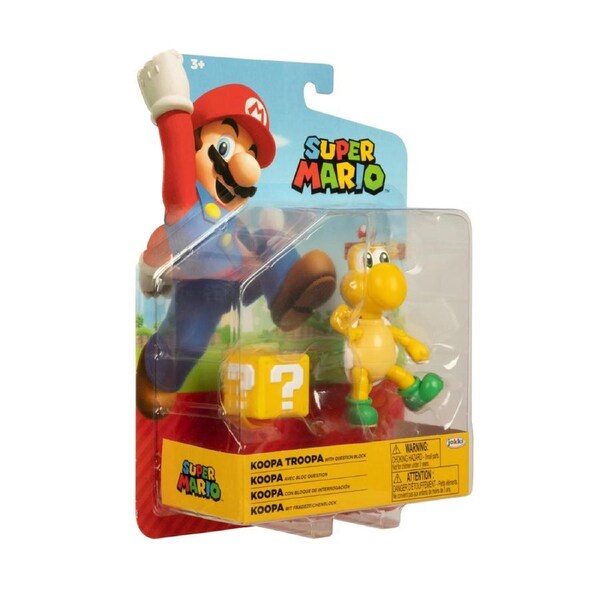 World Of Nintendo Super Mario 4 inch Koopa Troopa with Question Block Figure