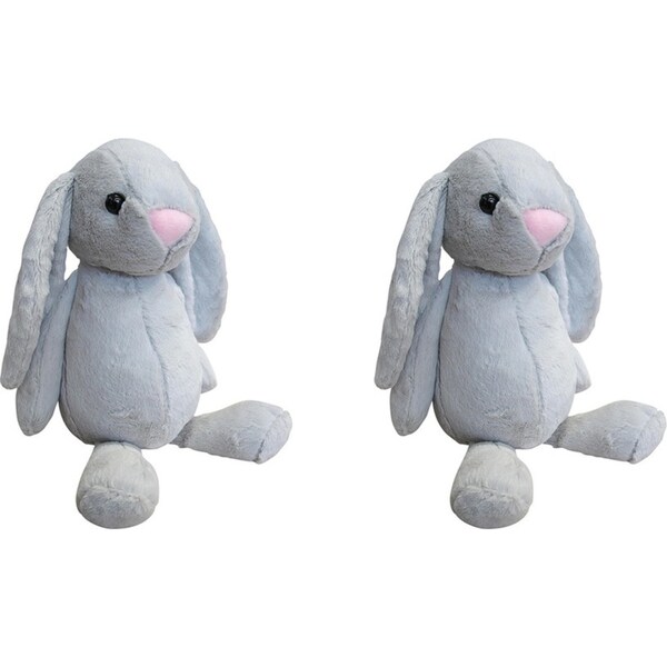 2x Rabbit 31cm Plush Toy Kids/Children/Toddler Play Soft Stuffed Animal Lrg Grey