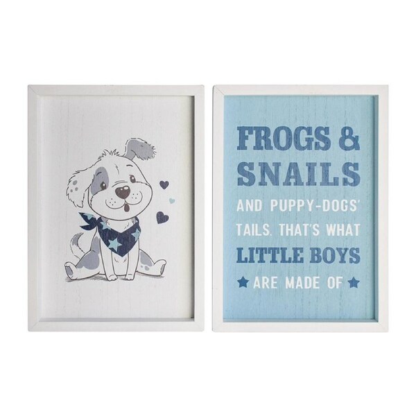 2pc Decorative MDF 20x28cm Little Boys Wall Hanging Sign Home Room Decor Set
