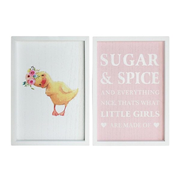 2pc Decorative MDF 20x28cm Sugar & Spice Wall Hanging Sign Home Room Decor Set