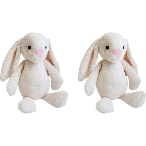 2x Rabbit 35cm Plush Toy Kids/Children/Toddler Soft Stuffed Animal Large Cream