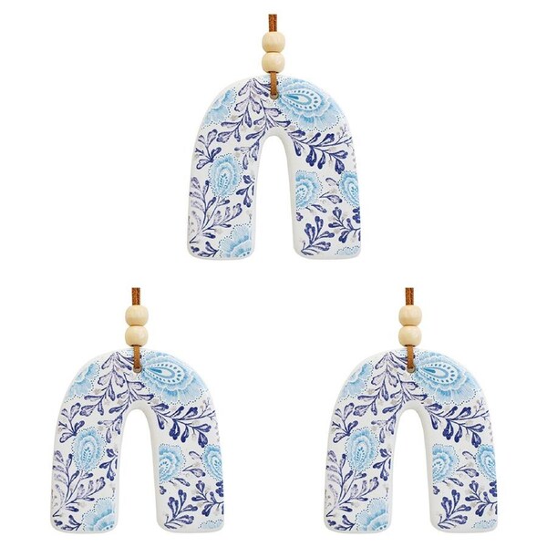 3x Ceramic Hanging Rainbow 8cm Lacyblu w/ Hanger Ornament Home/Office Room Decor