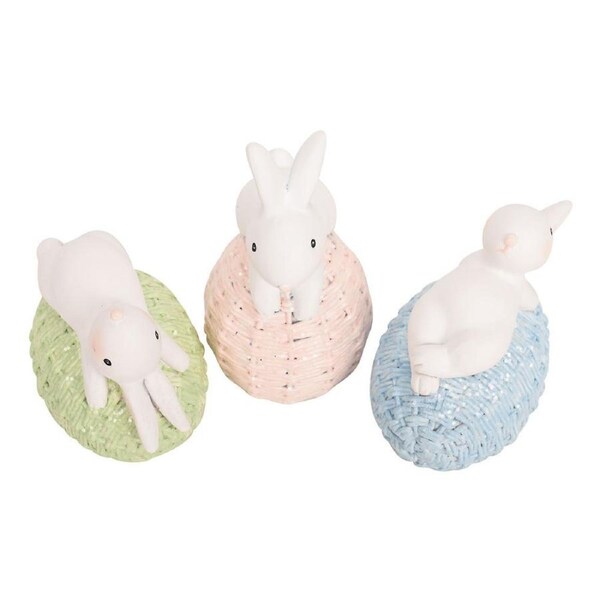 Easter Polyresin Egg & Bunny 12cm 1pc Assorted
