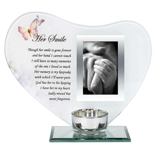 Memorial Candle Holder Tealight Glass Photo Frame Mum Wife Sympathy Gift