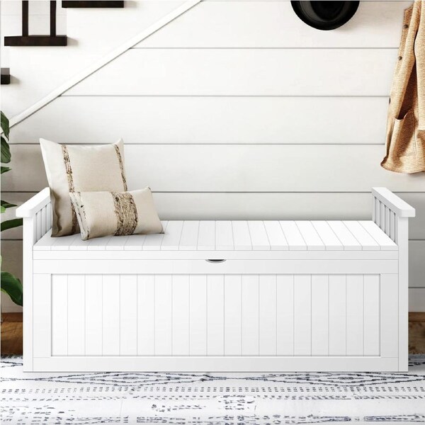 ALFORDSON Outdoor Storage Bench 200L Garden Patio Furniture XL (White)