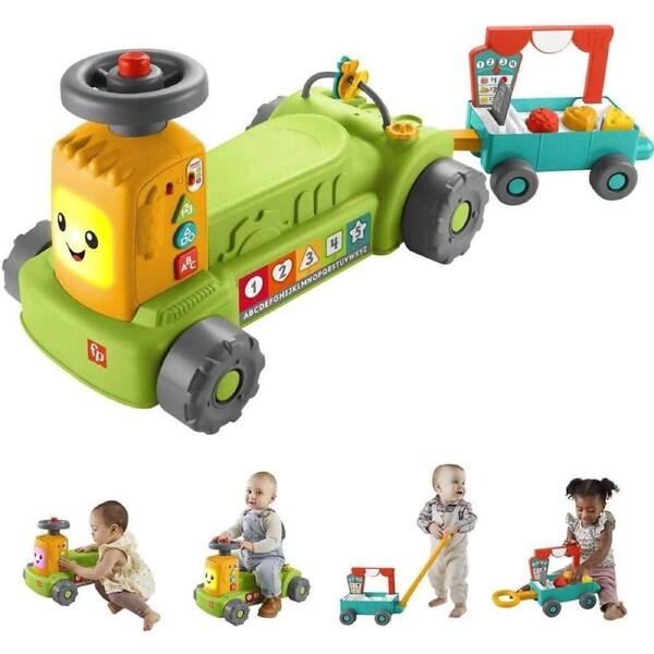 Fisher-price - Laugh & Learn 4-in-1 Farm To Market Tractor Ride-on Learning Toy For Baby & Toddlers - Mattel