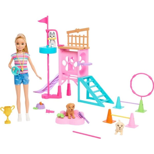 Barbie - Stacie To The Rescue Puppy Playground Playset With Doll 3 Pet Dog Figures & Accessories - Mattel