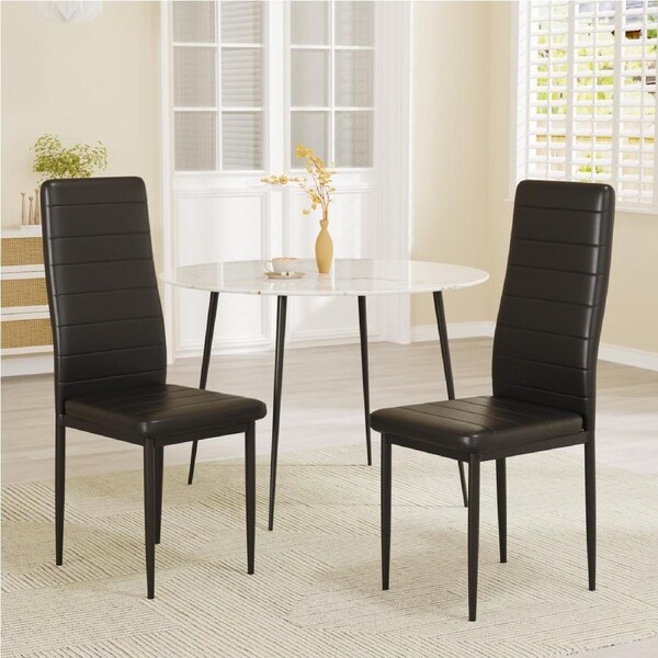 Advwin Set of 2 Dining Chairs Black