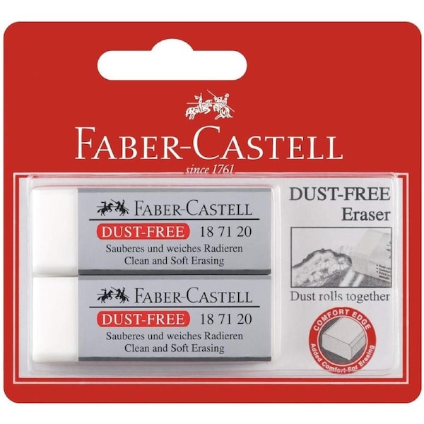 Faber-Castell Dust-Free Eraser White 2 Pack