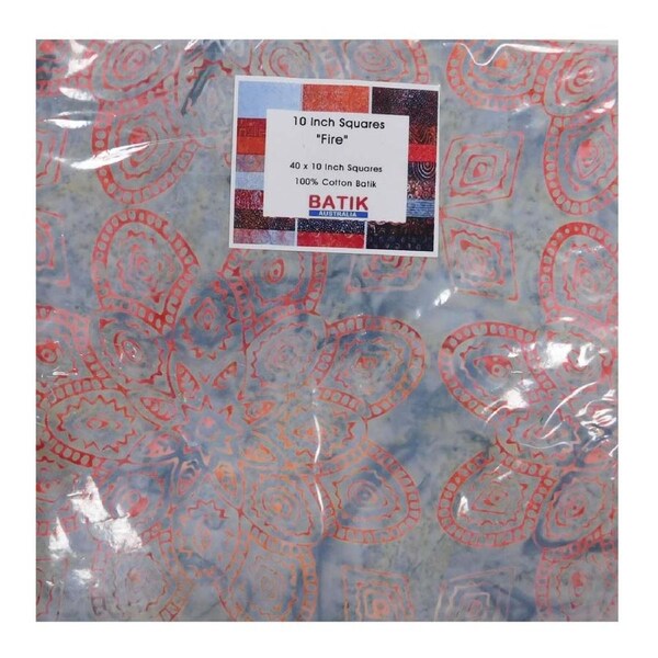 Batik Quilting Patchwork Fire Layer Cake 10 Inch Fabrics