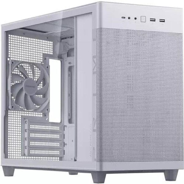 Asus AP201 ASUS PRIME CASE TG Computer Case - Micro ATX, Mini ITX Motherboard Supported - Tower - Tempered Glass - White - 1 x 120mm Fan(s) Installed