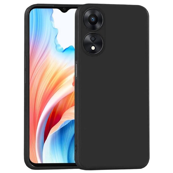 OPPO A38 4G Ultra Slim Black Premium TPU Gel Back Case by MEZON – Shock Absorption (OPPO A38 4G, Gel Black)