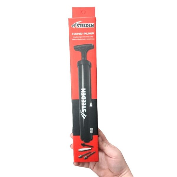 Steeden Hand Pump - Hose and Four Attachments - Multi Purpose - Football
