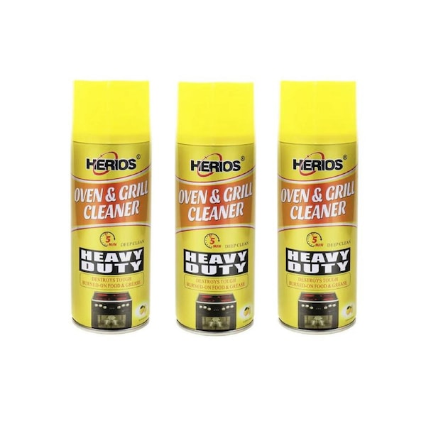 3PK Herios 450ml Oven & Grill Cleaner Surface Oil/Grease Dirt Remover Lemon