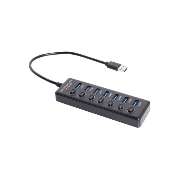 7 Port Powered USB Hub with Individual Switch