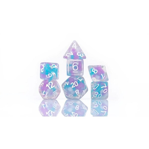 Sirius Dice - Cotton Candy Glowworm Dice Set 7