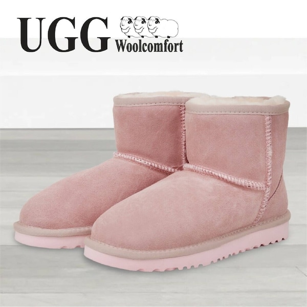 UGG Woolcomfort Classic Mini Boots Premium Australian Sheepskin in 6 Colors Pink / AU Womens Size 6/Mens Size 4/EU 37