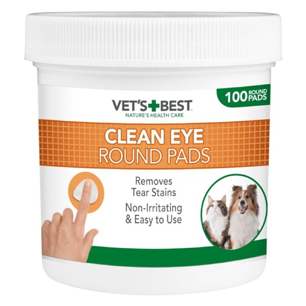VET'S BEST Clean Eye Round Pads For Dogs and Cats (100pcs)