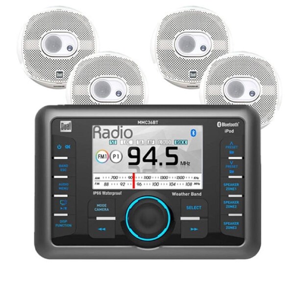 Dual MMC36BT Marine Stereo & 4 Speaker Package