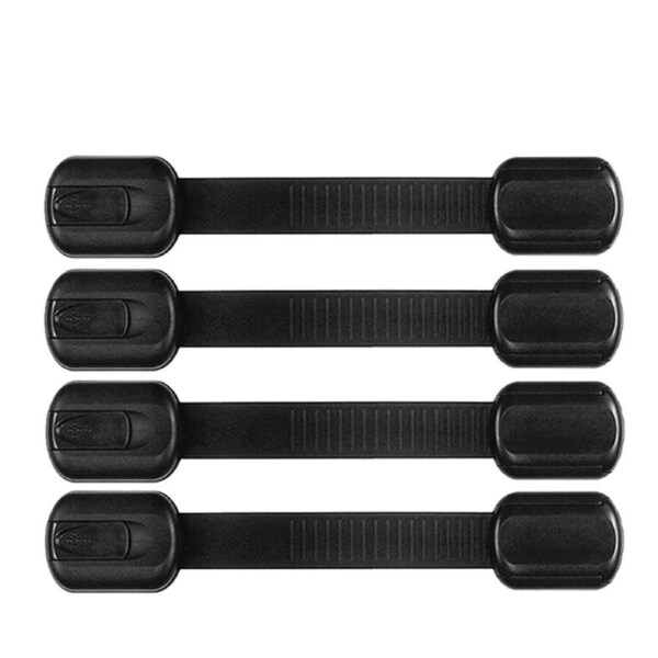 4pcs Child Toddler Baby Cupboard Cabinet Safety Locks Proof Door Drawer Fridge Kids - 2 Colours Black
