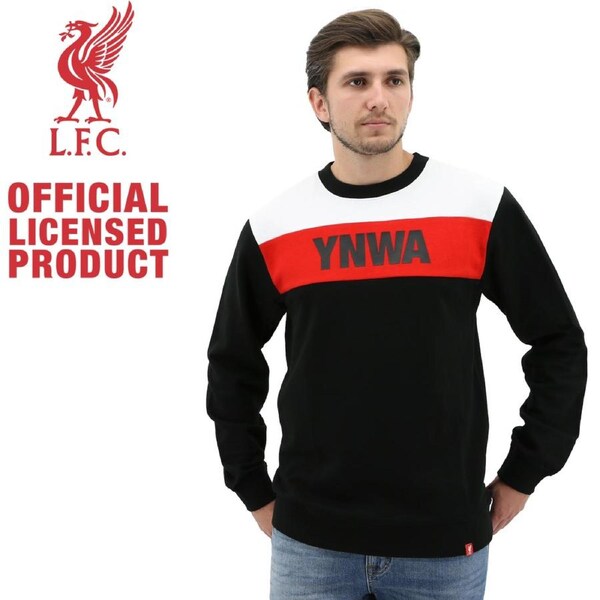 Liverpool FC Mens Crew Jumper Sweatshirt Winter Warm Soccer Football LFC - Black 3XL