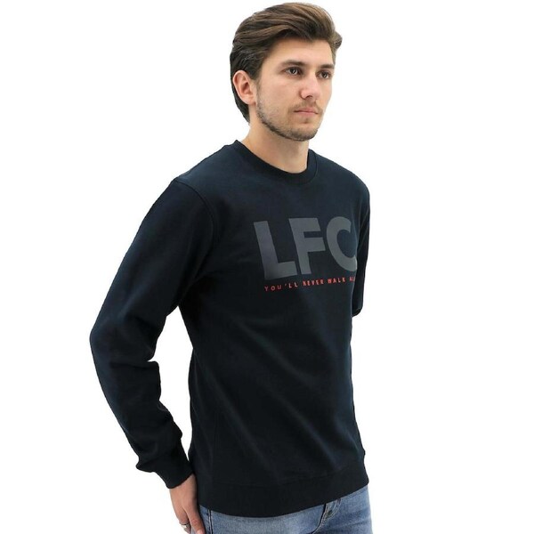 Liverpool FC Mens Crew Jumper Sweatshirt Winter Warm Soccer Football LFC - Navy 2XL