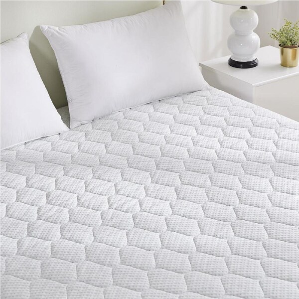 Dreamz Mattress Protector Topper Bamboo Pillowtop Waterproof Cover Underlay White - Bamboo Pillow Top / Queen