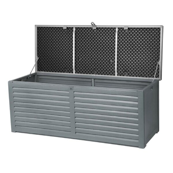 Gardeon Outdoor Storage Box 390 Indoor Garden Bench Toy Tool Sheds Chest Grey+Black