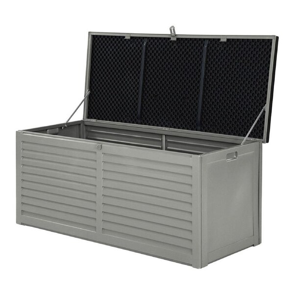 Gardeon Outdoor Storage Box 490L Indoor Garden Bench Toy Tool Sheds Chest Grey+Black