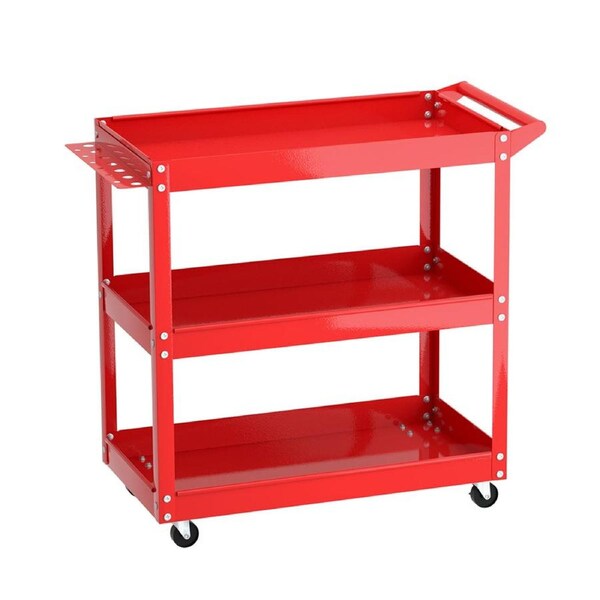 Giantz 3-Tier Tool Cart Trolley Toolbox Workshop Garage Storage 150KG Organizer Red