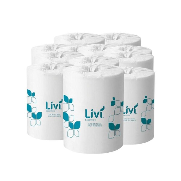 Livi Kitchen Roll Towel 240 sheets (12 Rolls)