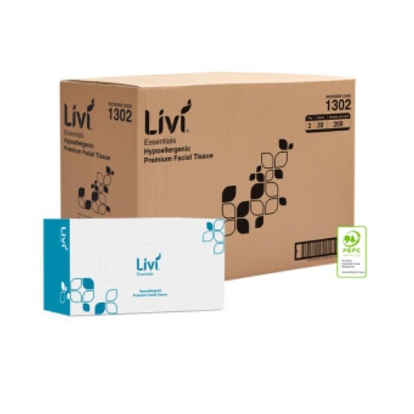 LIVI Essentials 200 sheet Facial Tissues - 30 units per carton