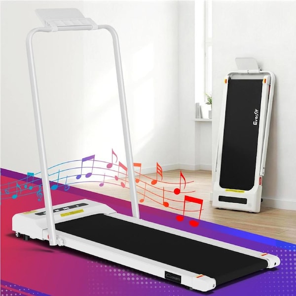 Everfit Walking Pad 38cm Belt 2 in 1 Foldable Treadmill Under Desk Remote Control APP White
