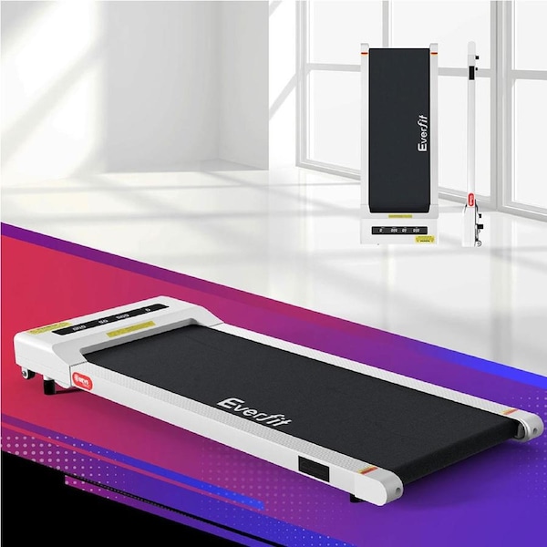 EVERFIT Walking Pad Treadmill Compact for Home White