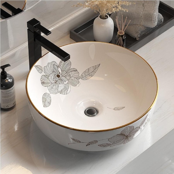 41x41cm Cefito Ceramic Basin Bathroom Vanity Sink Hand Wash Bowl with Pattern