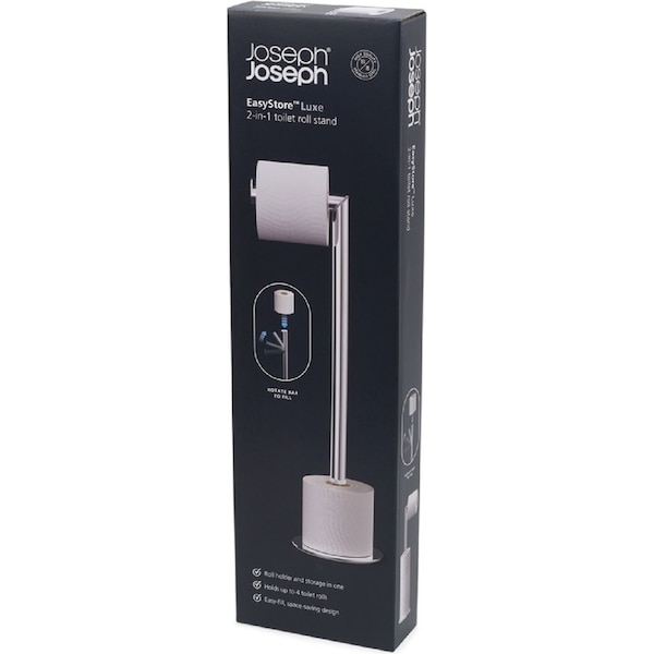 Joseph Joseph EasyStore Luxe 2-in-1 Stainless-steel Toilet Roll Stand