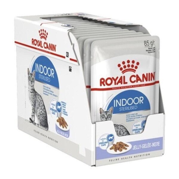 ROYAL CANIN Wet Cat Food Indoor Jelly Pouches 12X85G