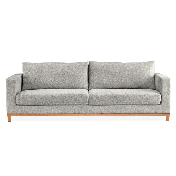 Emily 4 Seater Sofa Fabric Uplholstered Lounge Couch Light Grey