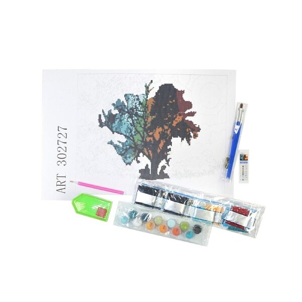 Art Boxd 2-in-1 Canvas Colour By Number & Diamond Art Kids Painting Night/Day