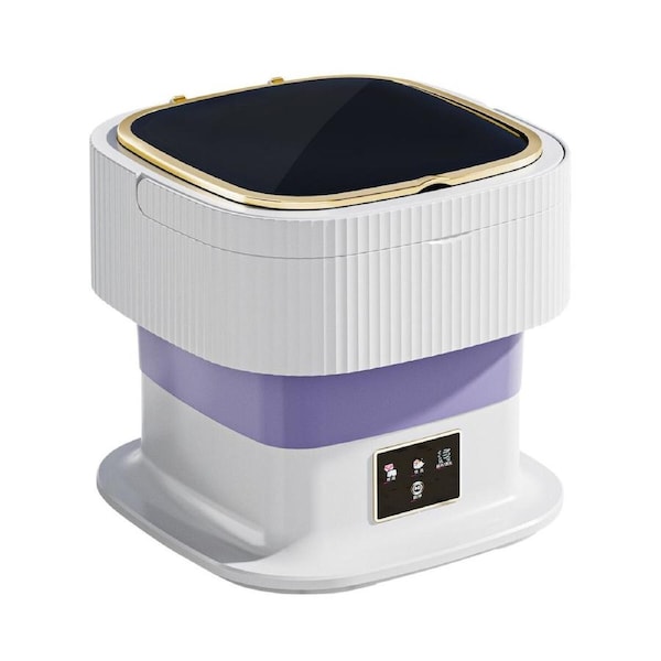 Portable Washing Machine Mini Washer Foldable 11L Semi Auto Outdoor Camping Appliance Purple