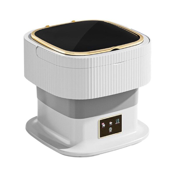 Portable Washing Machine Mini Washer Foldable 11L Semi Auto Outdoor Camping Appliance Grey