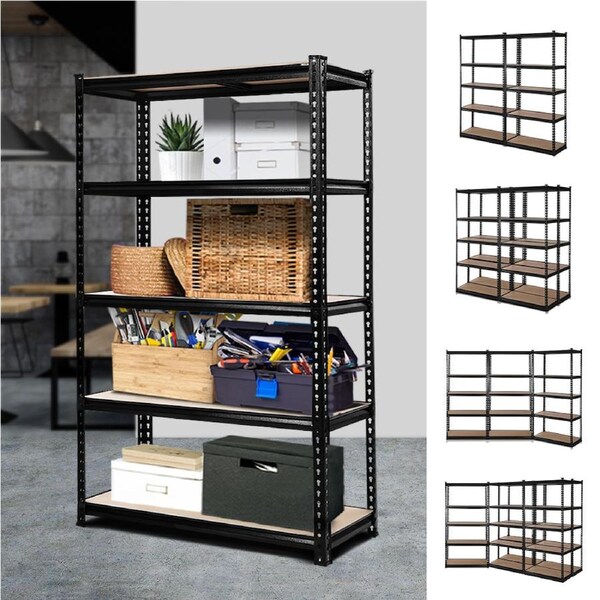 Giantz 1.5M Garage Shelving Warehouse Rack Pallet Racking Storage Shelves Stee Black X3