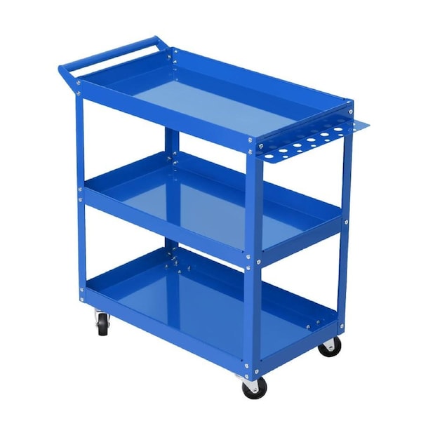 Tool Cart 3 Tier Parts Steel Trolley Mechanic Storage Organiser Box Toolbox