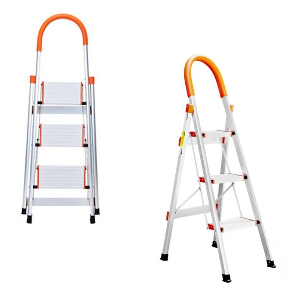 Aluminium Multi-Purpose Folding Ladder Light Weight Non Slip Platform Step Tier 3 Step
