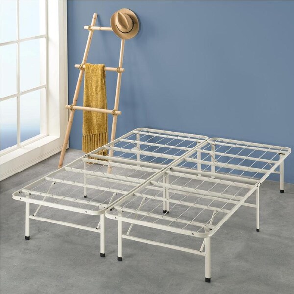 Zinus Bed Base Queen Double Single Size Smartbase White Metal Folding Bed Frame Double